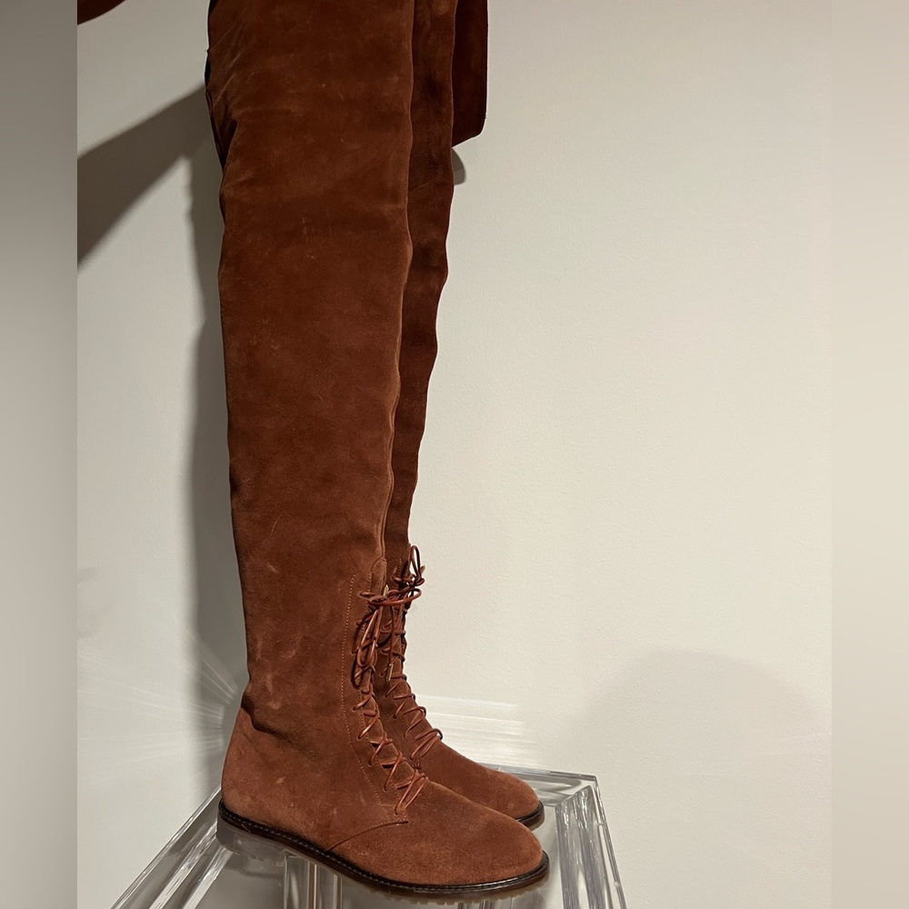 Aquazzura Arizona OTK Thigh High Suede Boot